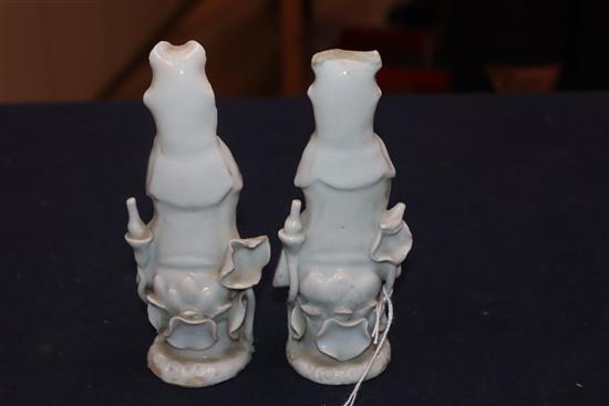 A pair of Chinese porcelain figures of Guanyin, 19th century height 14cm